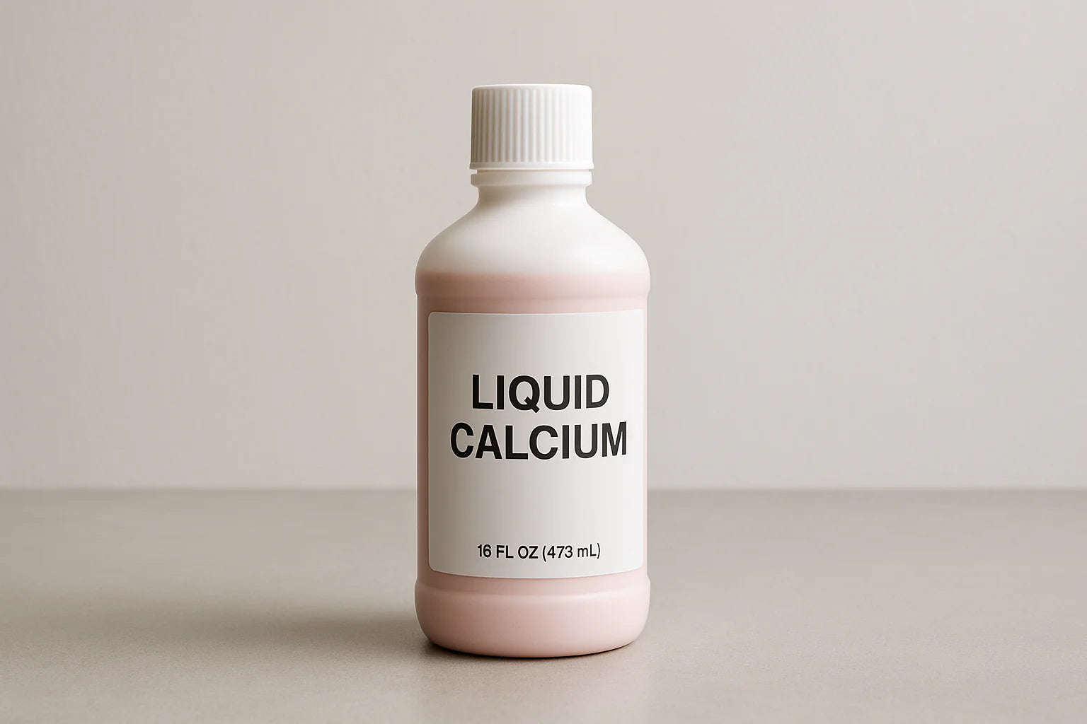 Bottle of liquid calcium