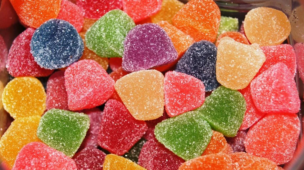 Image of gummies like calcium gummies and why we chose a calcium chew/chewable calcium instead of a calcium gummy