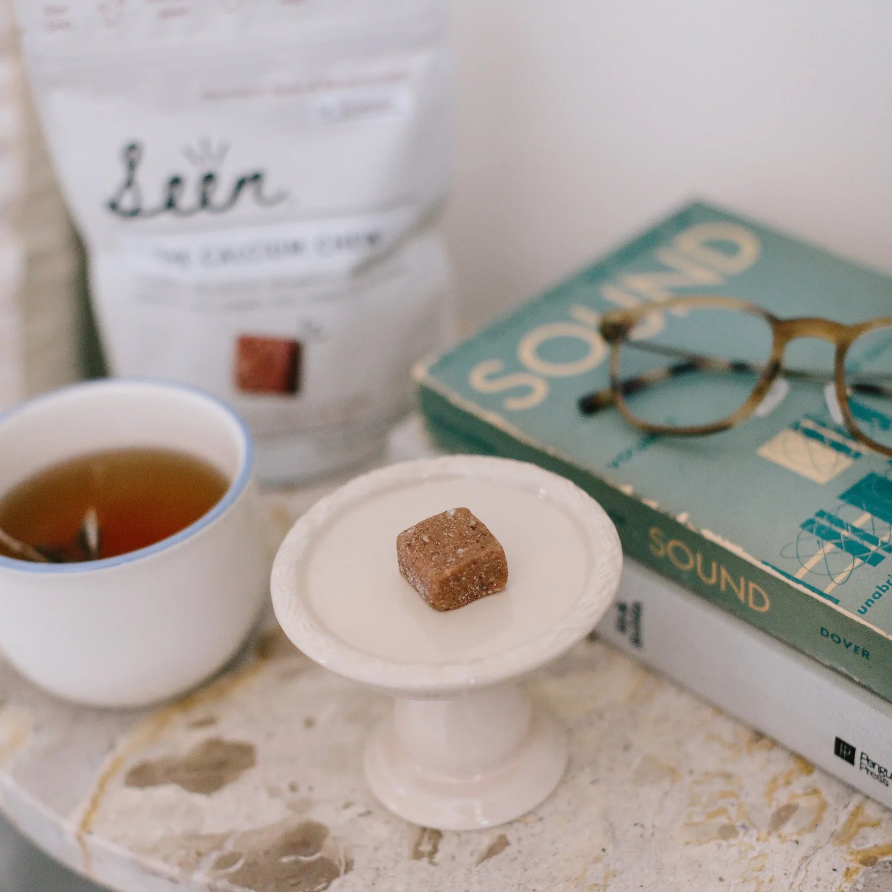 Seen Nutrition Calcium Chew on white tray