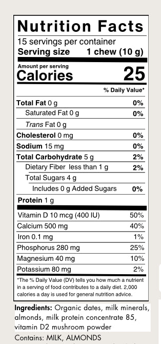 Calcium Chew Complete Nutrition Facts